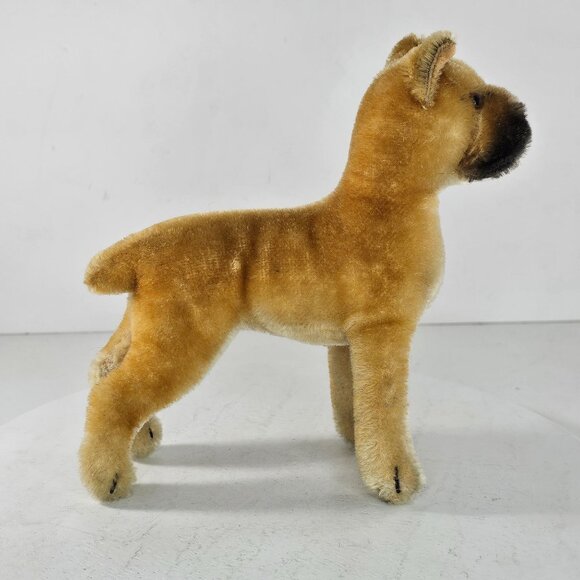 Vintage Steiff Sarras Boxer Dog Standing Mohair Plush Toy Collectible - Picture 11 of 11